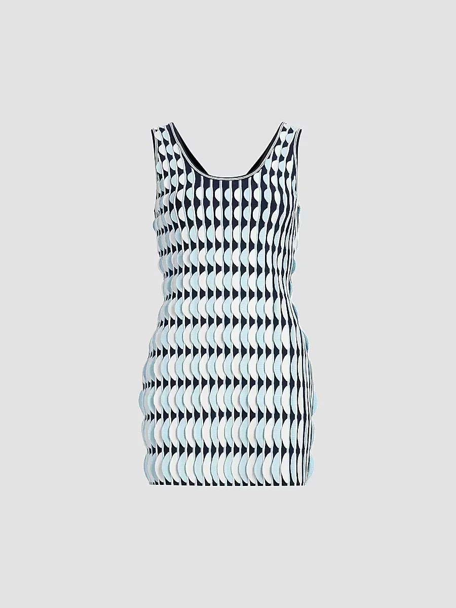 Lorien Scallop Textured Knit Minidress by SIMKHAI