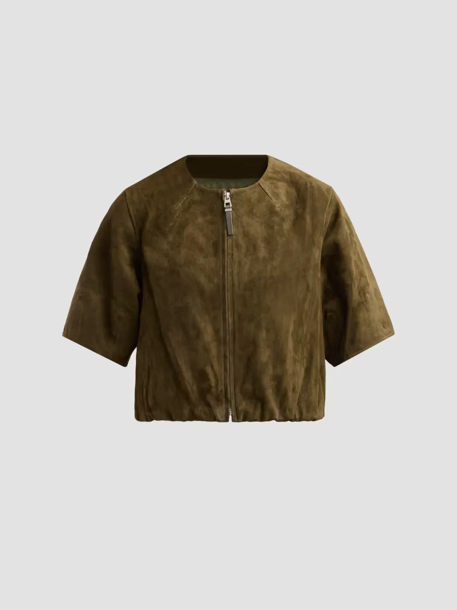 Austyn Suede Zip-Up Jacket by SIMKHAI