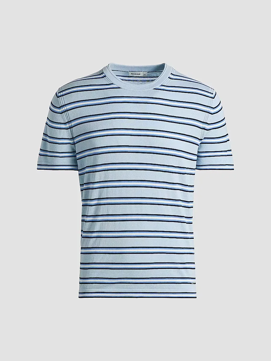 Duke Striped Silk-Cotton T-Shirt by SIMKHAI
