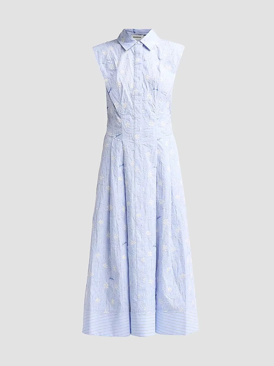 Neri Embroidered Cotton Midi Dress by SIMKHAI