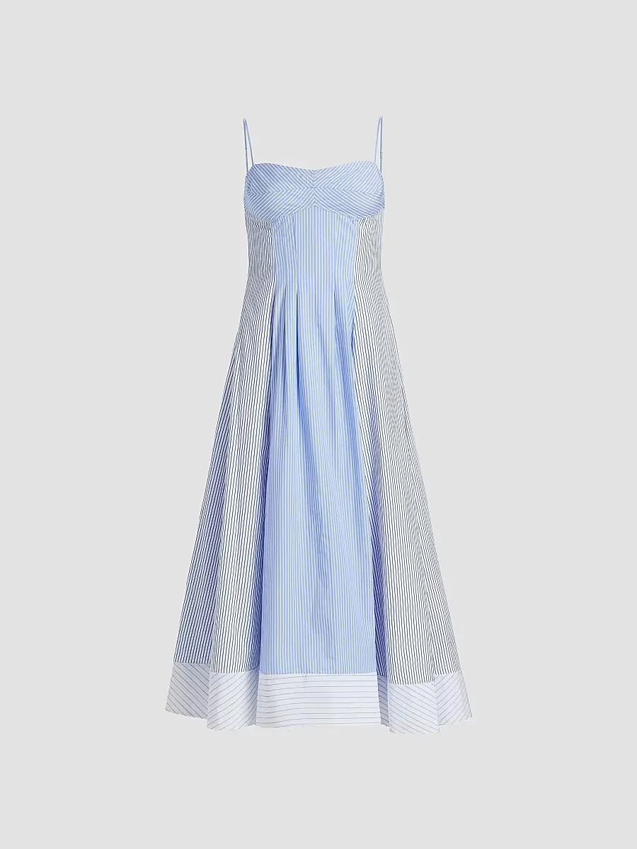 Chamberlain Cotton Mixed Stripe Midi-Dress by SIMKHAI