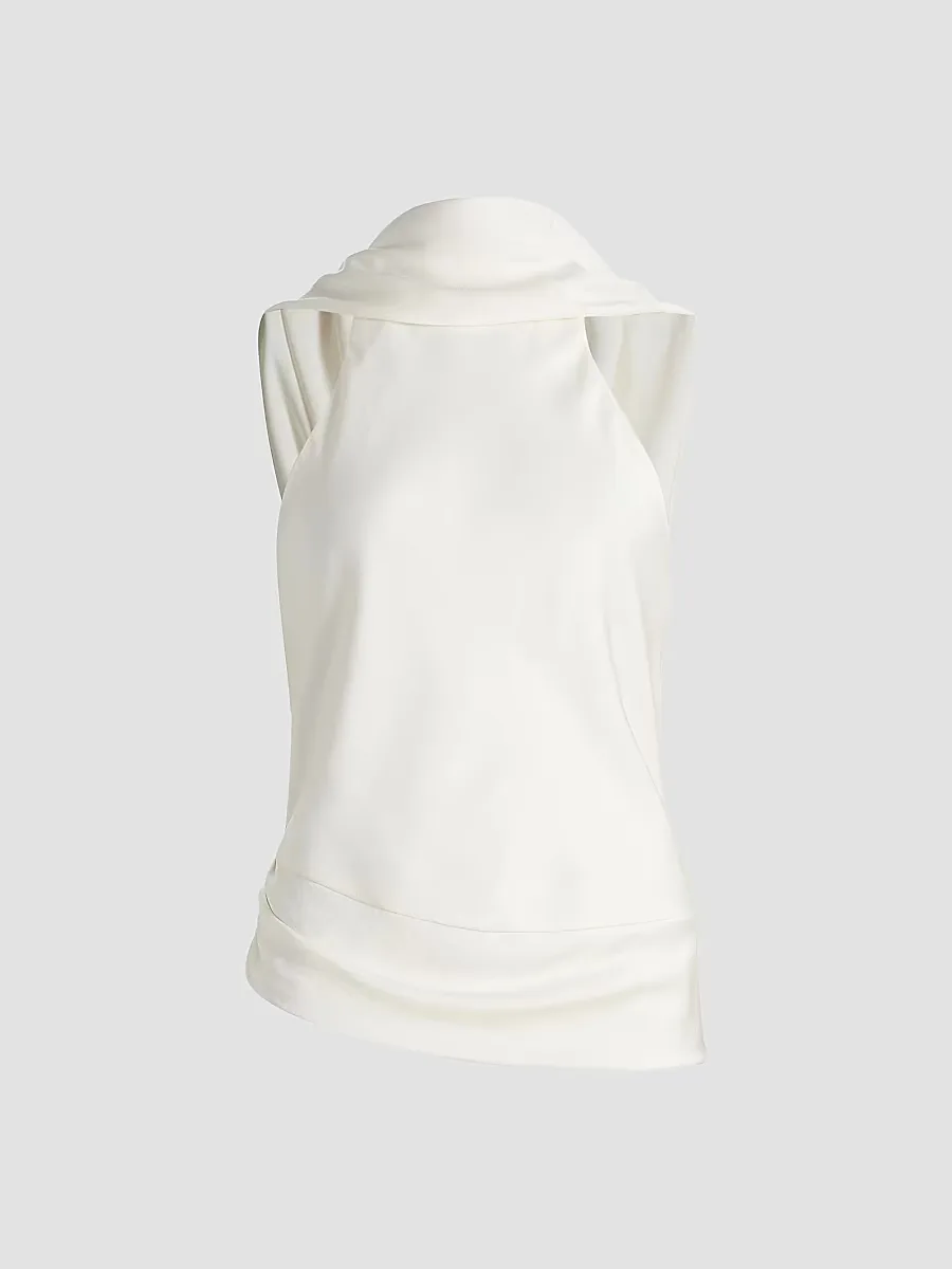 Samira Satin Cape Top by SIMKHAI