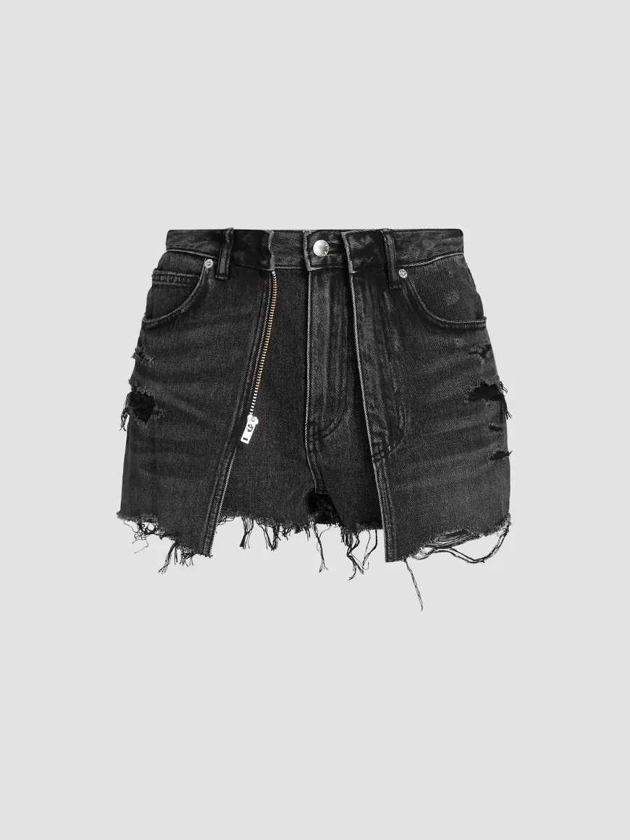 Distressed Double-Layer Skort by Alexander Wang