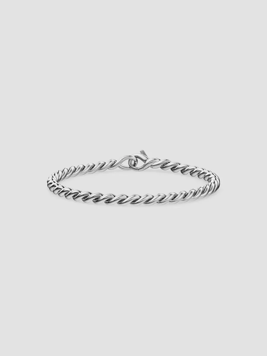 Sculpted Cable Chain Bracelet in Sterling Silver, 3.7MM by David Yurman