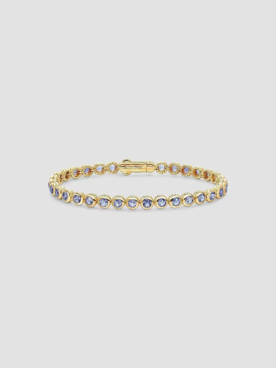 Bezel Set Tennis Bracelet in 18K Yellow Gold by David Yurman