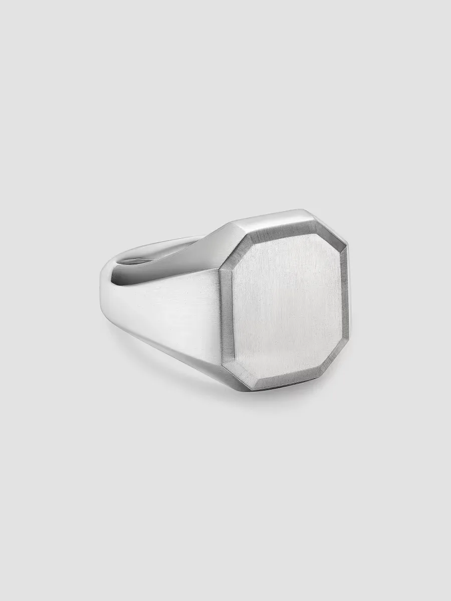 Streamline Signet Ring in Sterling Silver, 18MM