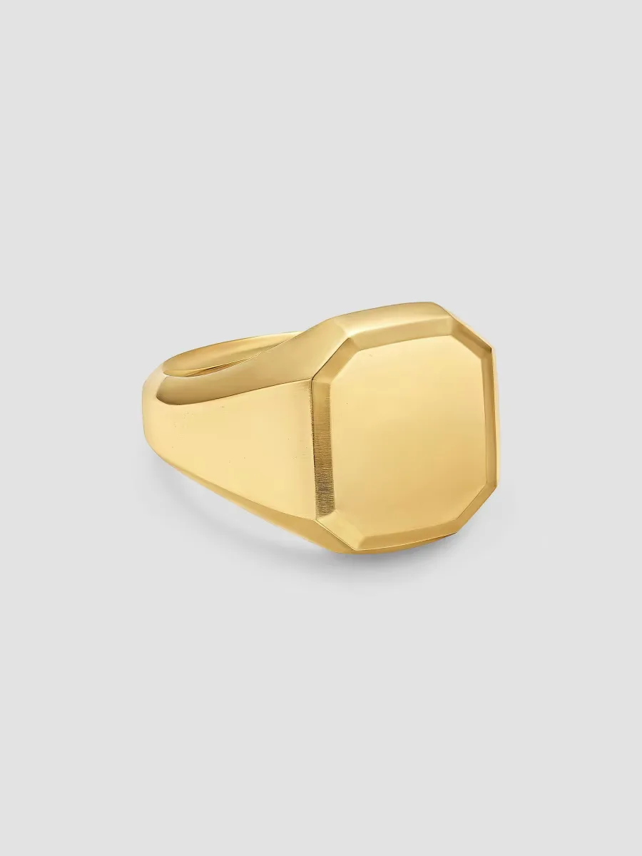 Streamline Signet Ring in 18K Yellow Gold, 18MM