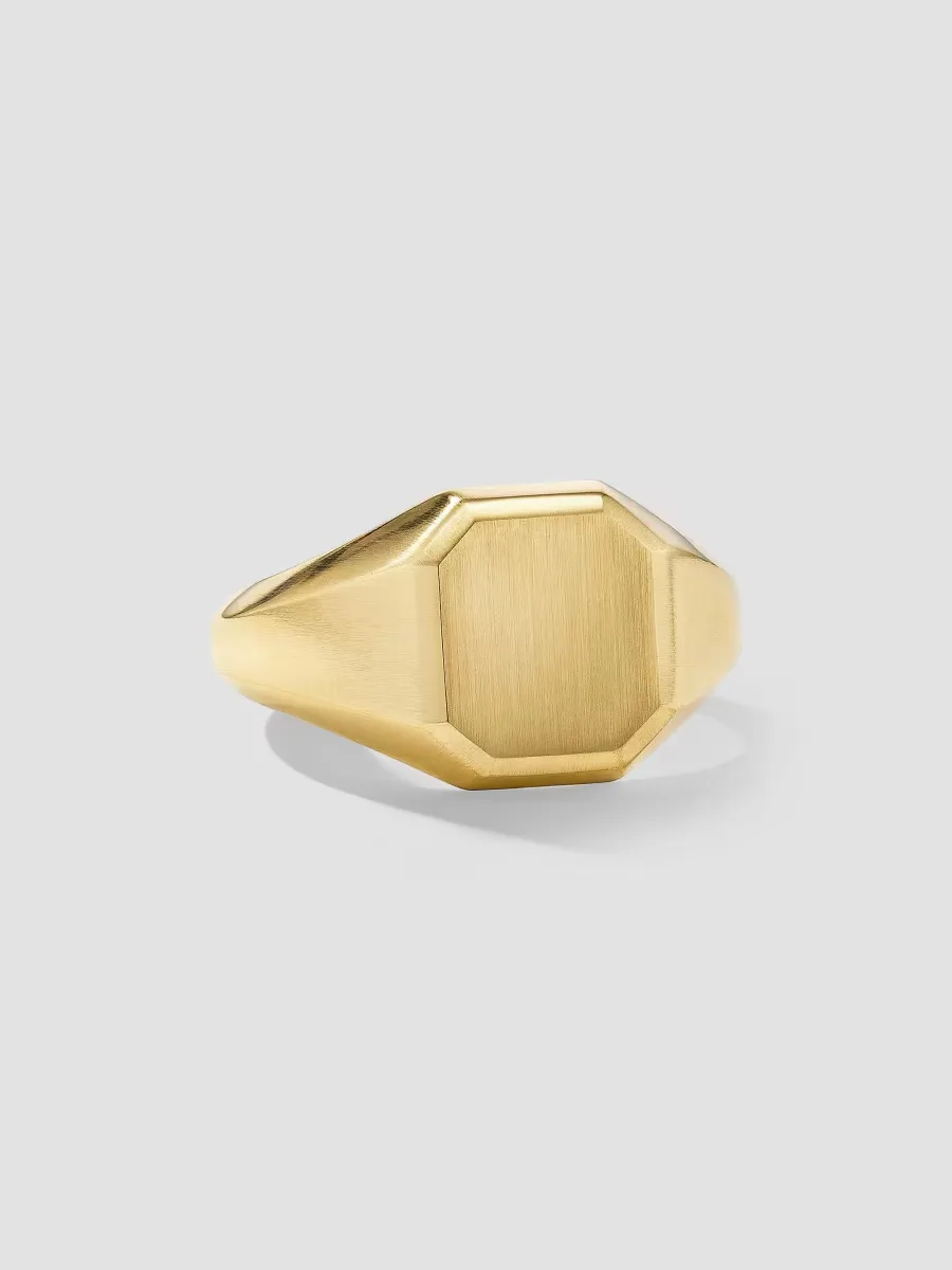 Streamline Signet Ring in 18K Yellow Gold, 14mm