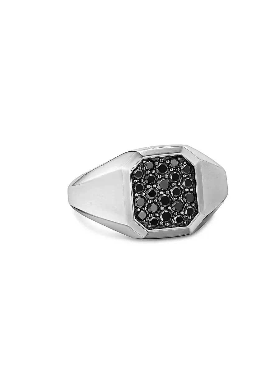 Streamline Signet Ring in Sterling Silver - Meteorite by David Yurman