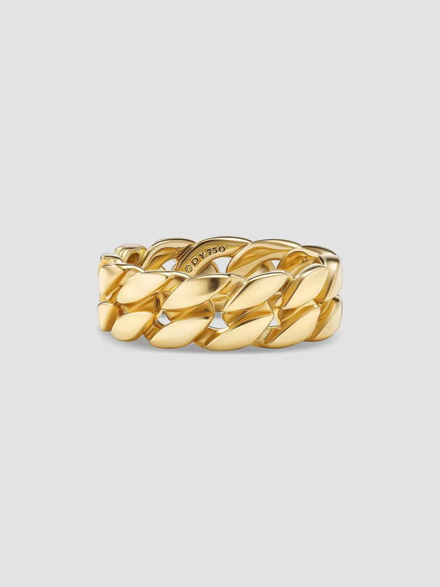 Curb Chain Band Ring in 18K Yellow Gold, 8MM by David Yurman