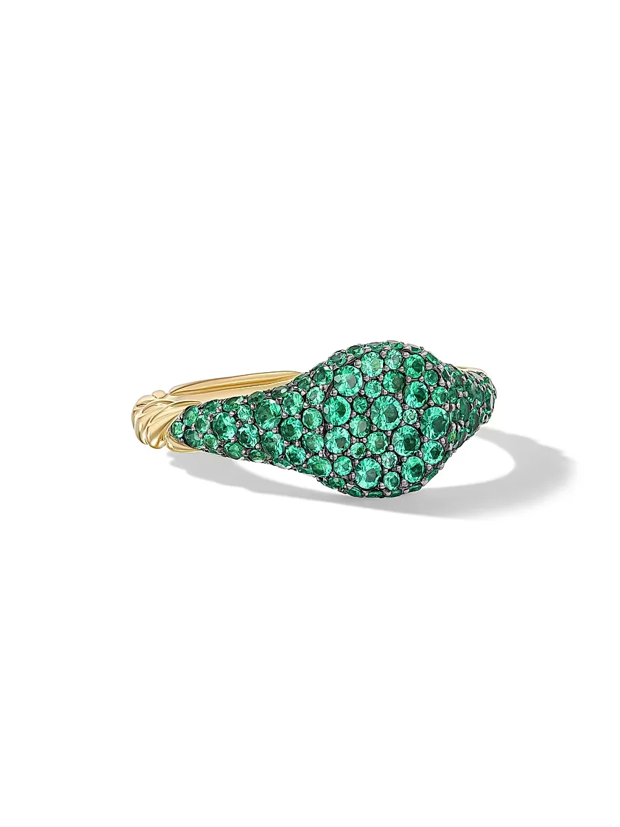Petite Pav Pinky Ring in 18K Yellow Gold by David Yurman