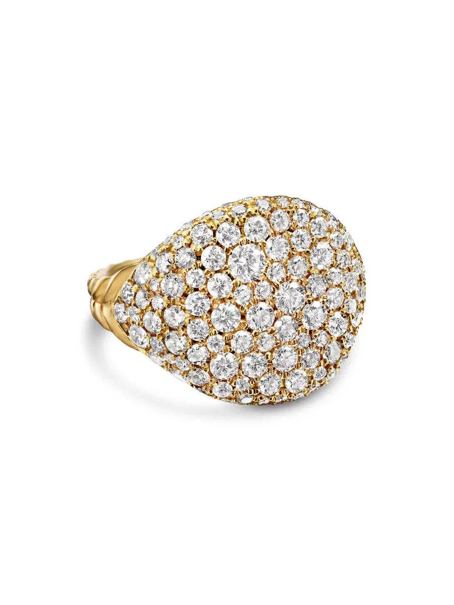Chevron Pinky Ring in 18K Yellow Gold