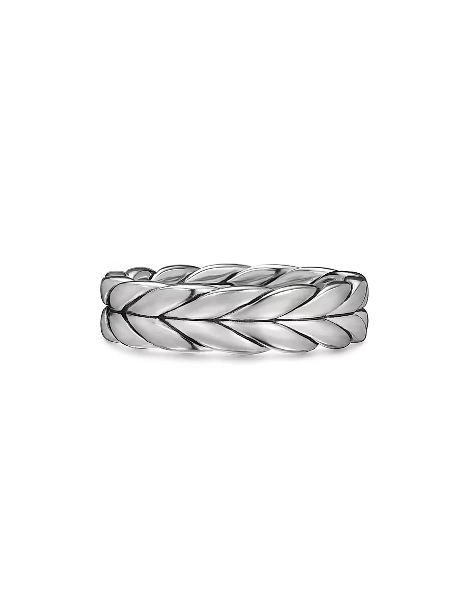 Chevron Band Ring in Sterling Silver, 6mm
