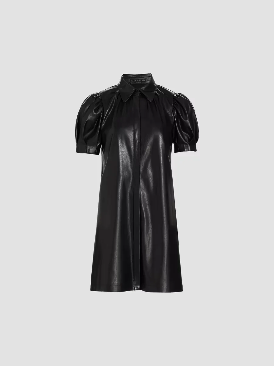 Jem Faux Leather Shirtdress by Alice + Olivia