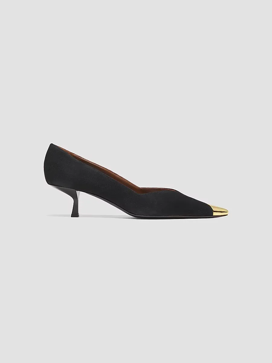 50MM Cap-Toe Leather Kitten-Heel Pumps by Giuseppe Zanotti