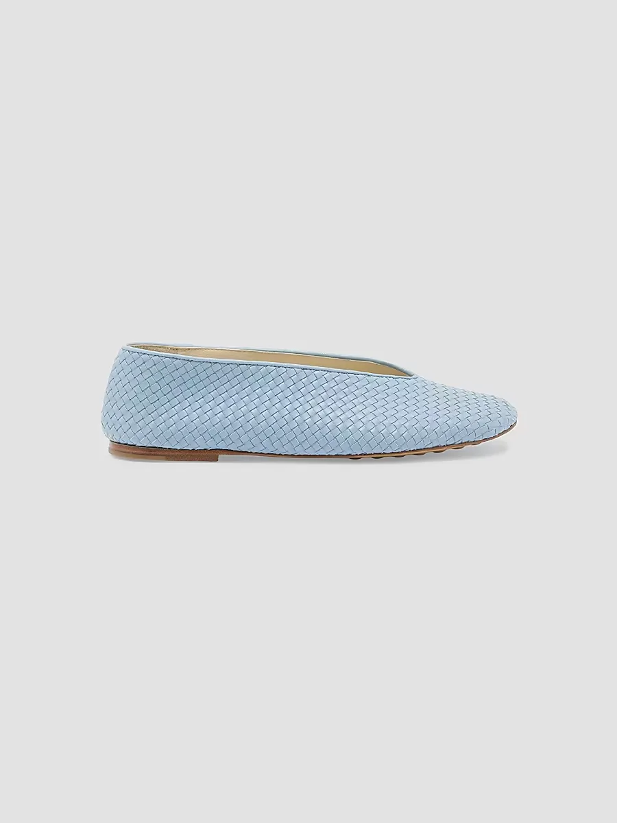 Rosa Intrecciato Leather Flats