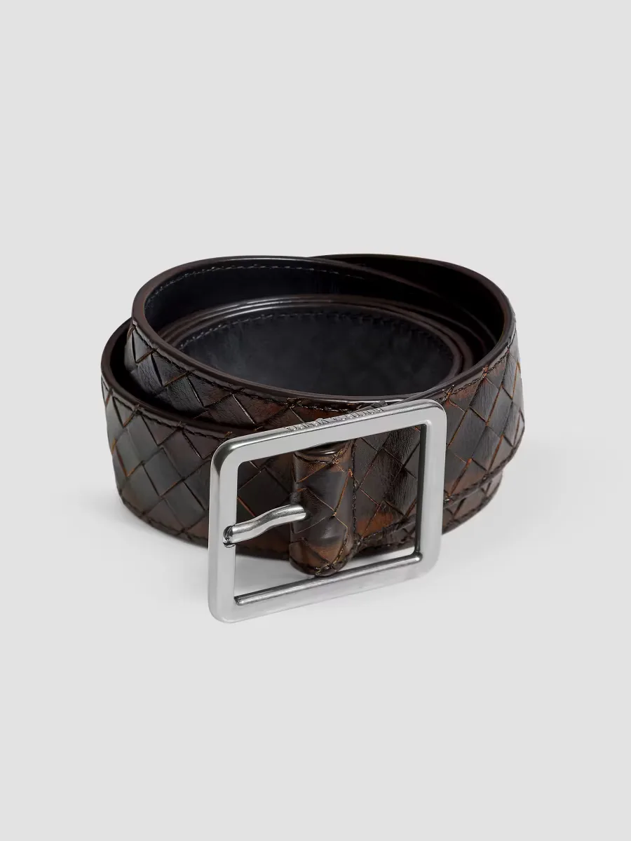 Inrecciato Leather Belt by Bottega Veneta