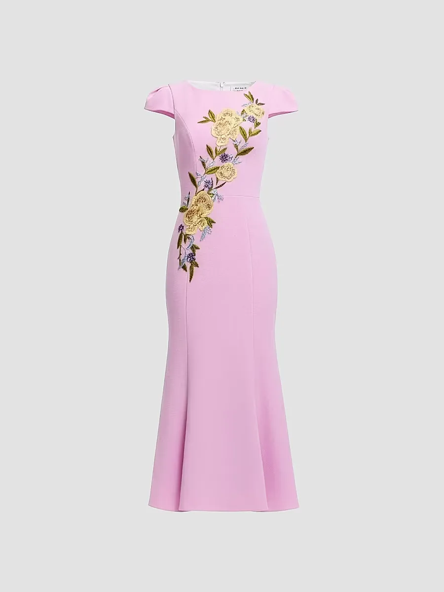 Sheryl Embroidered Midi-Dress by Dress the Population