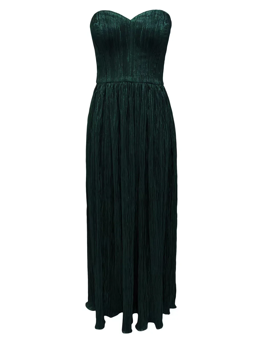Audrina Plissé Strapless Gown by Dress the Population