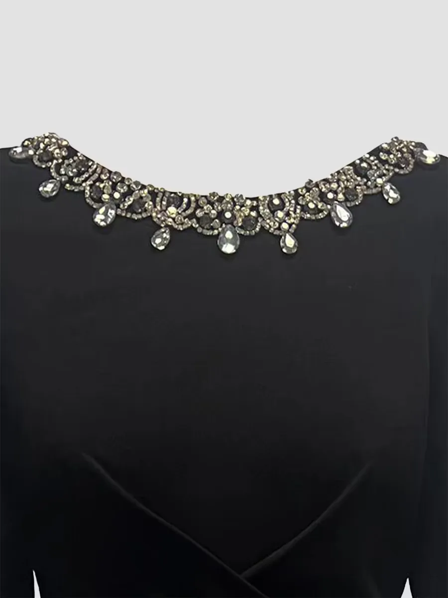 Anne Embellished Wrap-Front Gown by Dress the Population