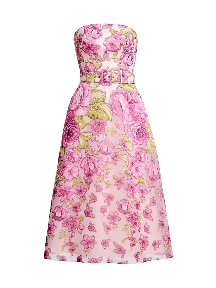 Allegra Jacquard Strapless Midi-Dress by Dress the Population
