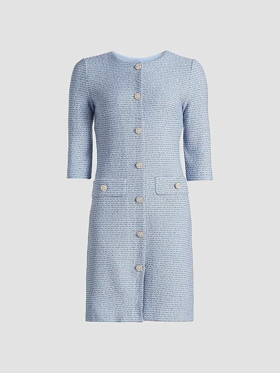 Tweed Knit Sheath Knee-Length Dress by Misook