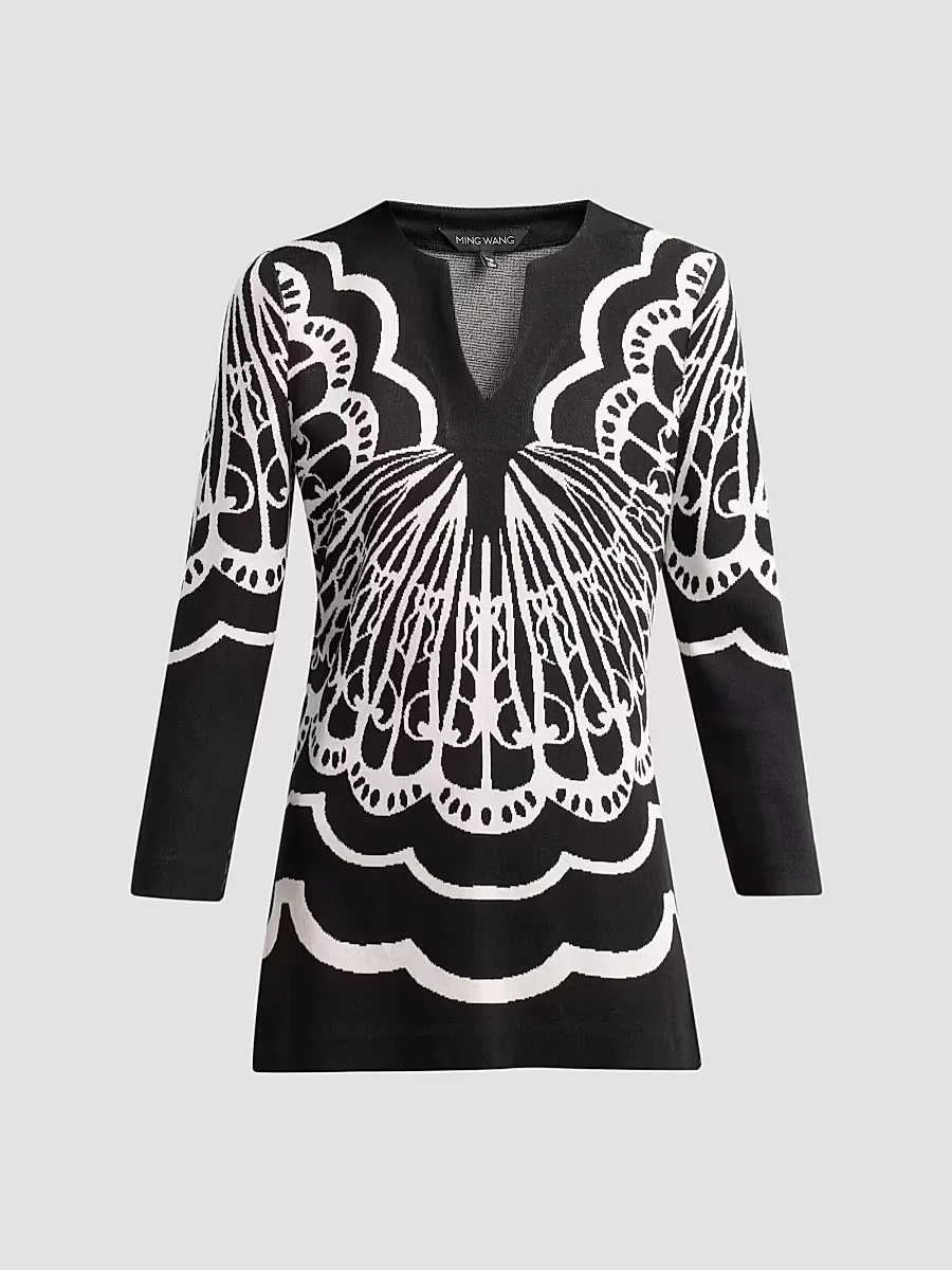 Aria Abstract Jacquard Tunic by Ming Wang