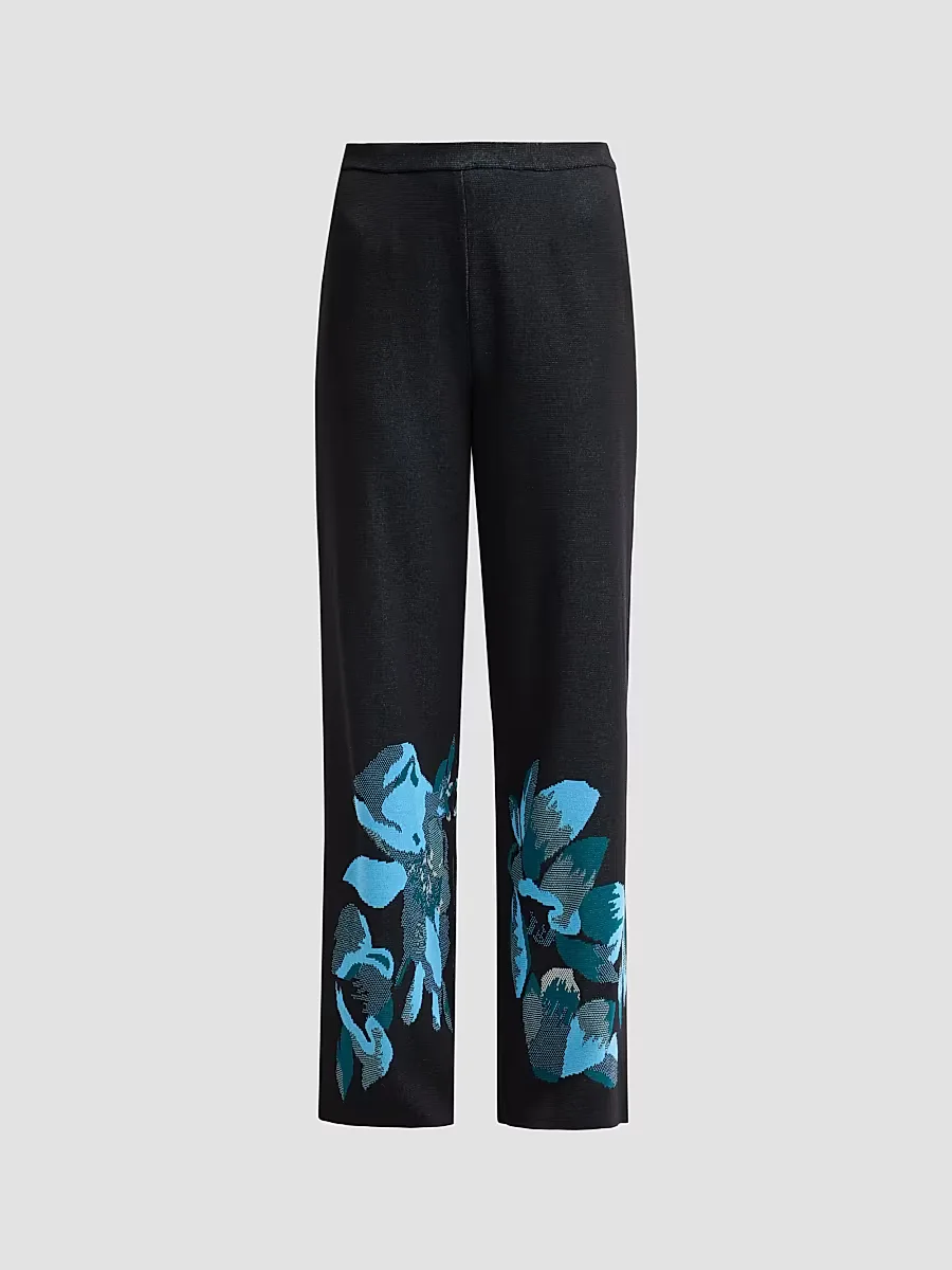 Floral Jacquard Pants by Ming Wang