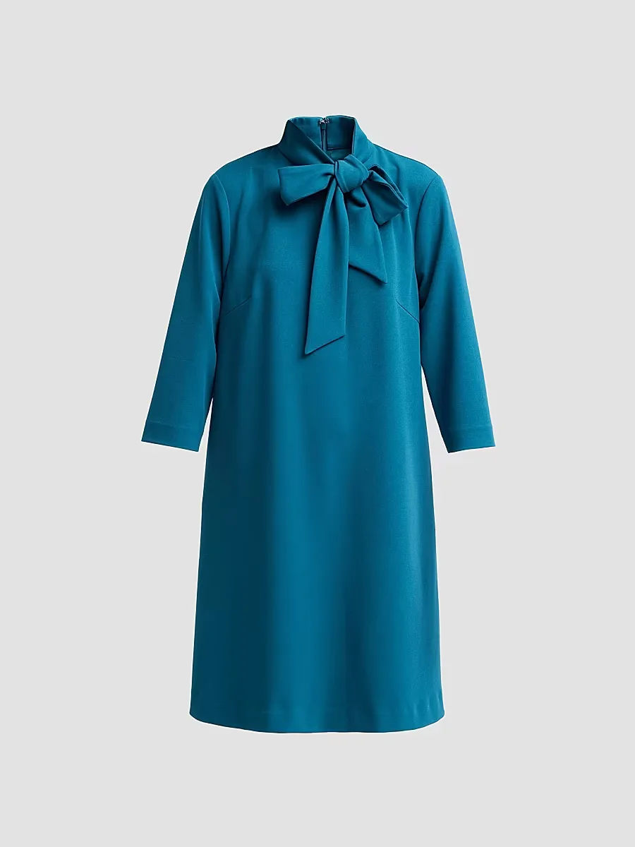 Amica Tineck Crepe Shift Mini Dress by Ming Wang