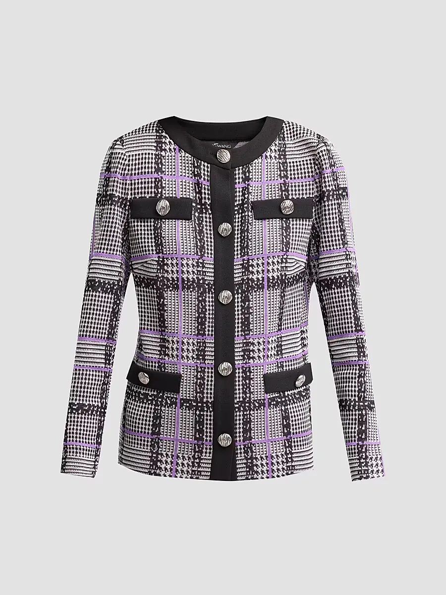 Plaid Tweed Jacket by Ming Wang