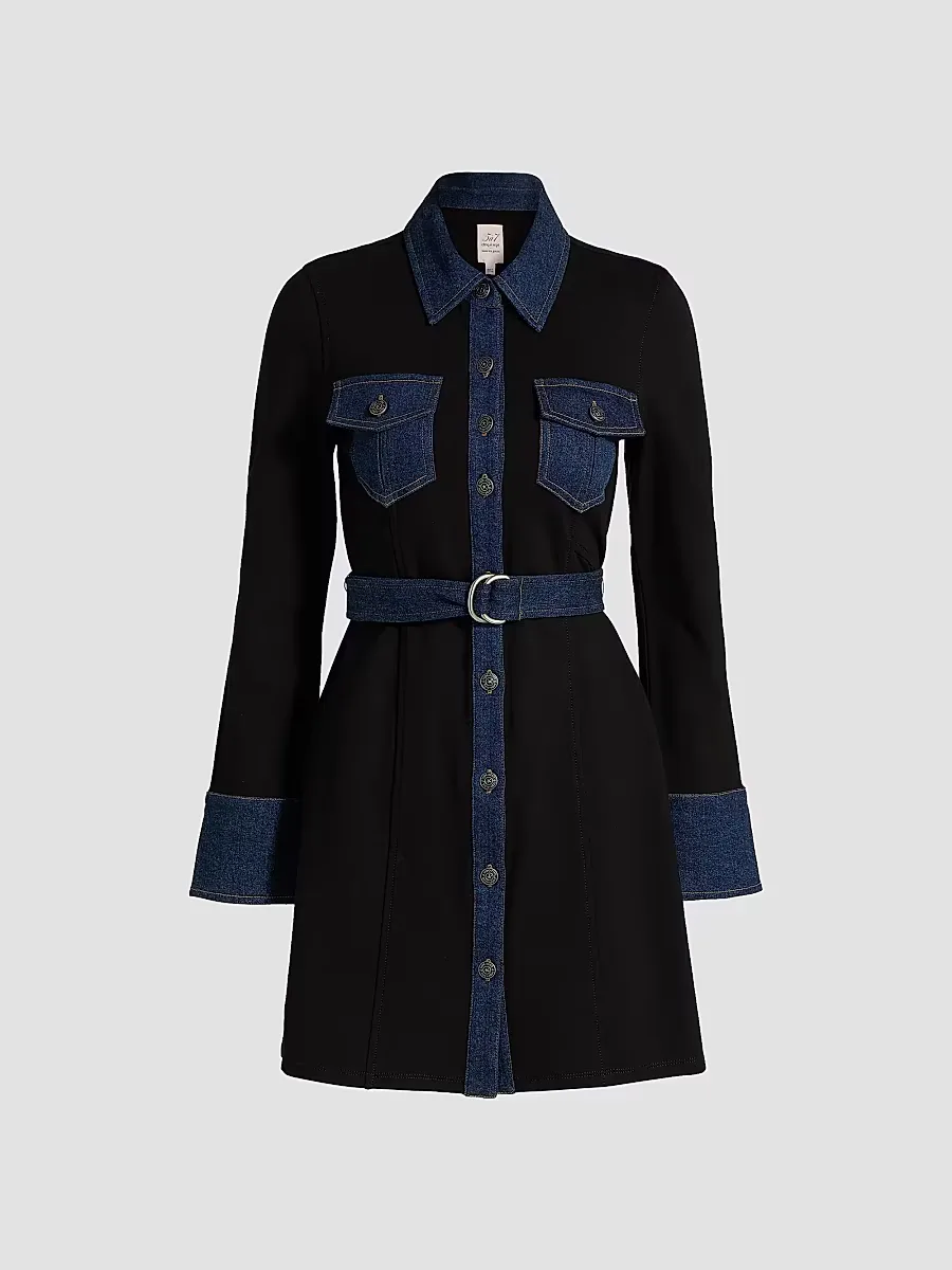 Aliza Denim-Trimmed Minidress