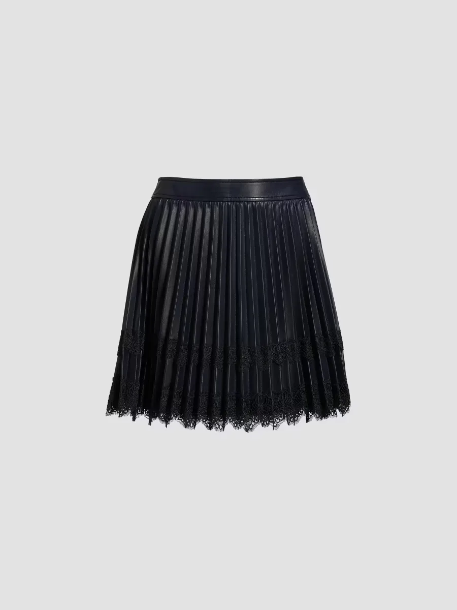 Laney Faux Leather Pleated Miniskirt by Cinq  Sept