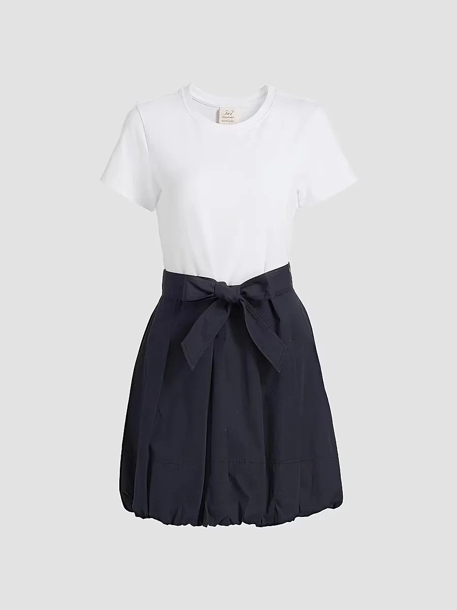 Taylon Two-Tone Minidress by Cinq  Sept
