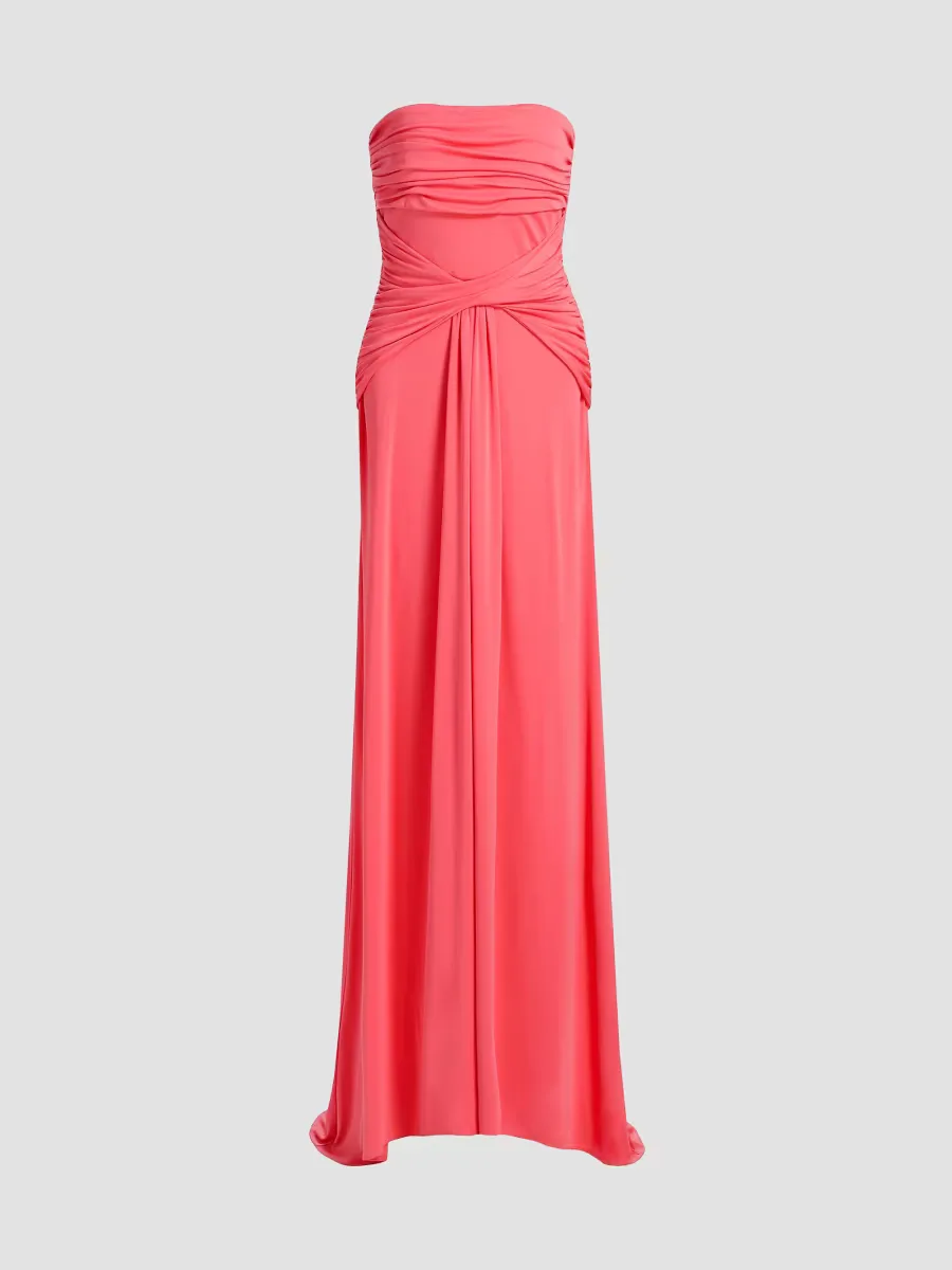 Olena Strapless Draped Gown