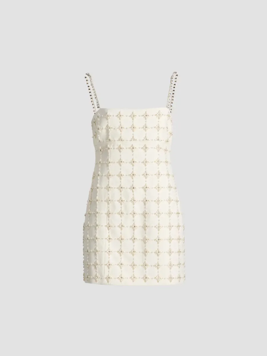 Iris Satine Embellished Sheath Minidress