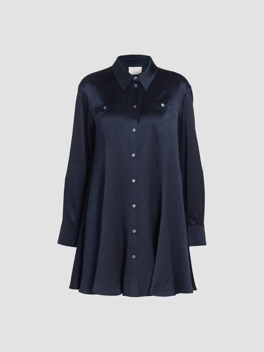 Belden Satin Shirtdress by Cinq  Sept