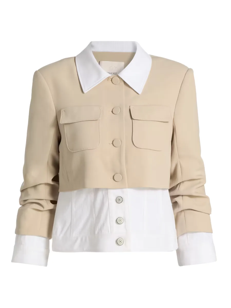 Lorraine Mixed-Media Jacket by Cinq  Sept