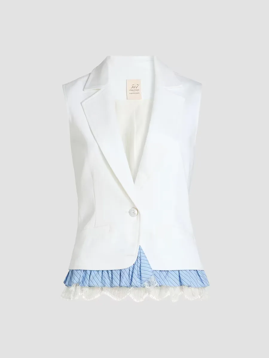 Le Petit Jessie Striped Denim Vest by Cinq  Sept