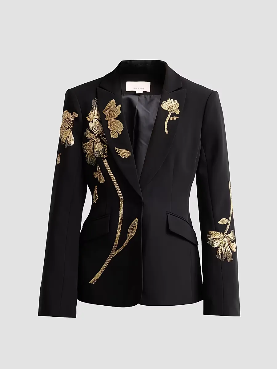 Cheyenne Peony Beaded Blazer by Cinq  Sept