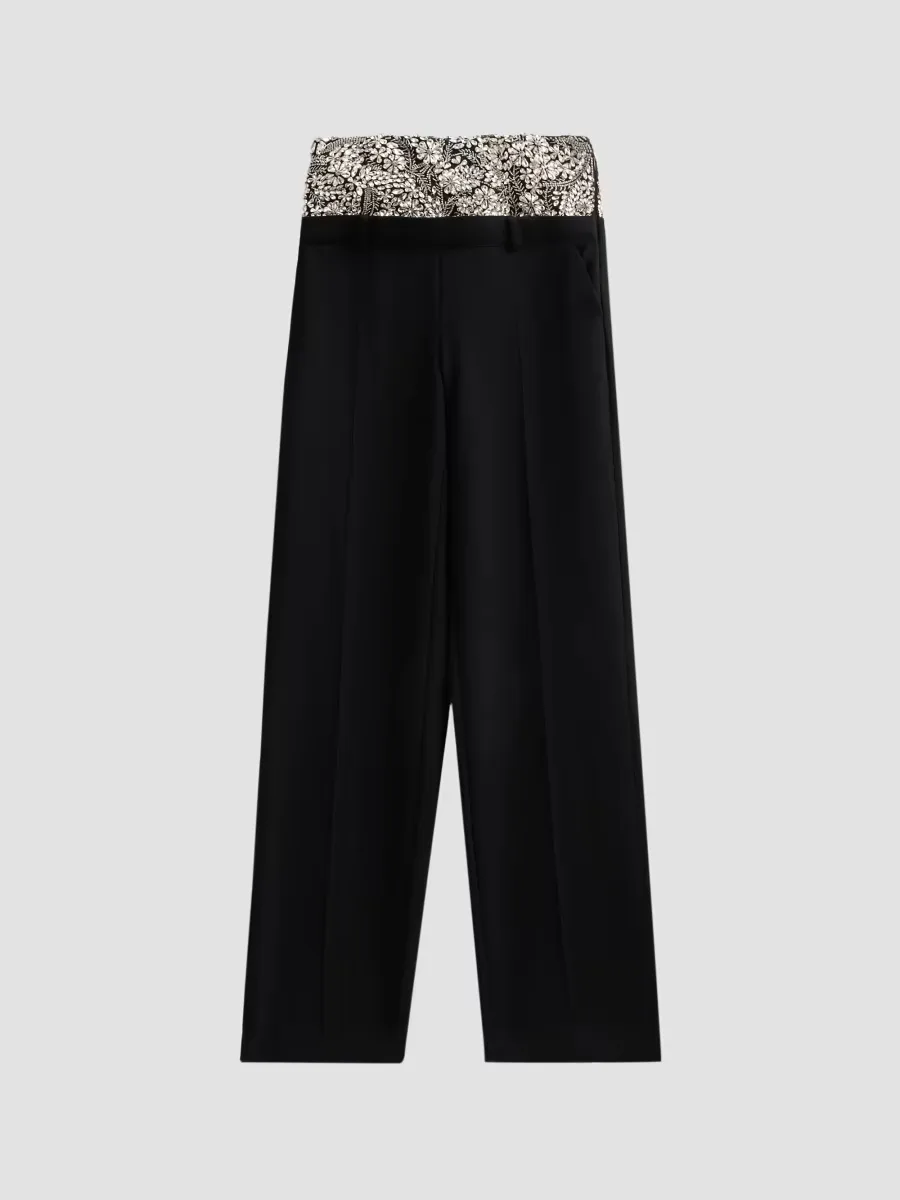 Ivy Dionne Crystal-Embellished Wide-Leg Pants by Cinq  Sept