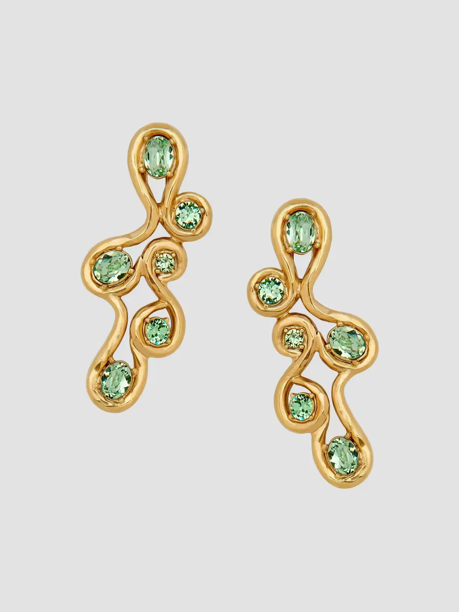 Scramble 14K-Gold-Plated & Glass Crystal Drop Earrings by Oscar de la Renta