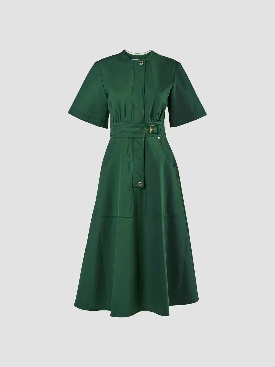 Cotton Belted Shirtdress