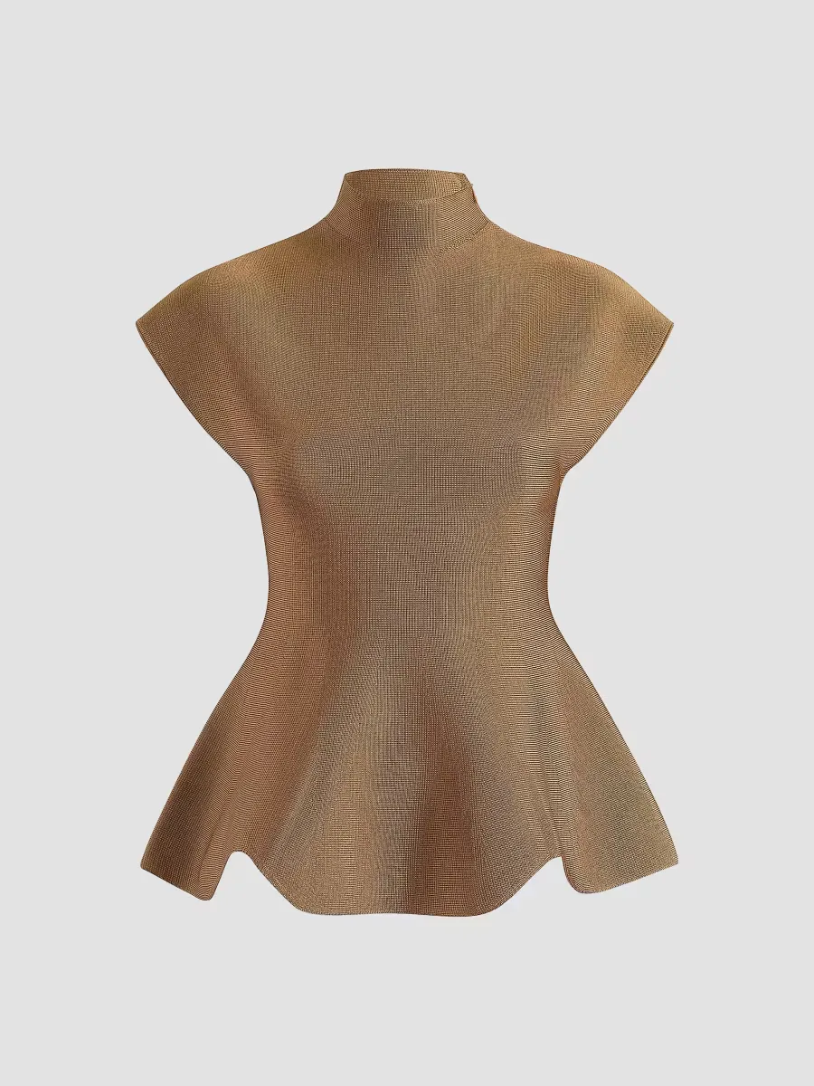 Knit Peplum Hem Top by Khaite