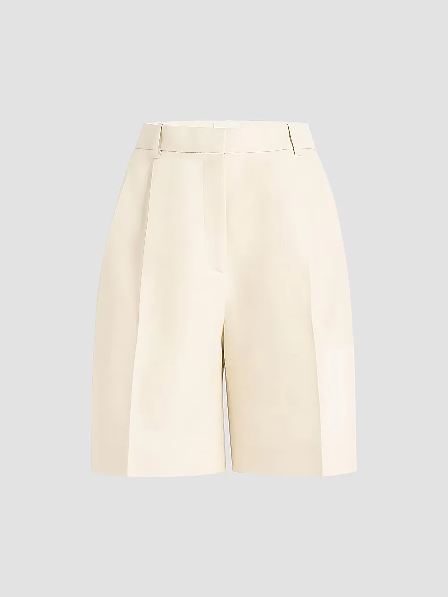 Auggie Wool-Silk Shorts by Khaite
