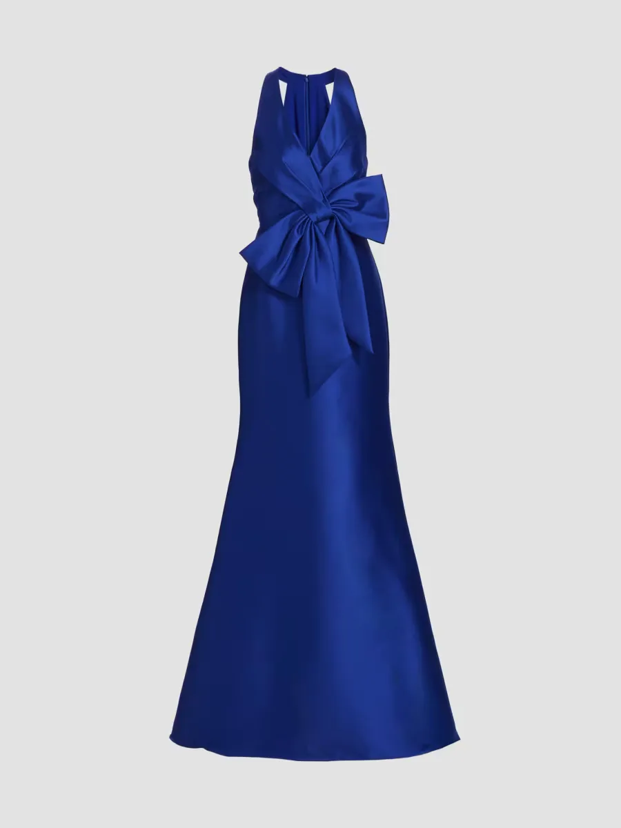 Satin Mikado Bow Mermaid Gown by Badgley Mischka