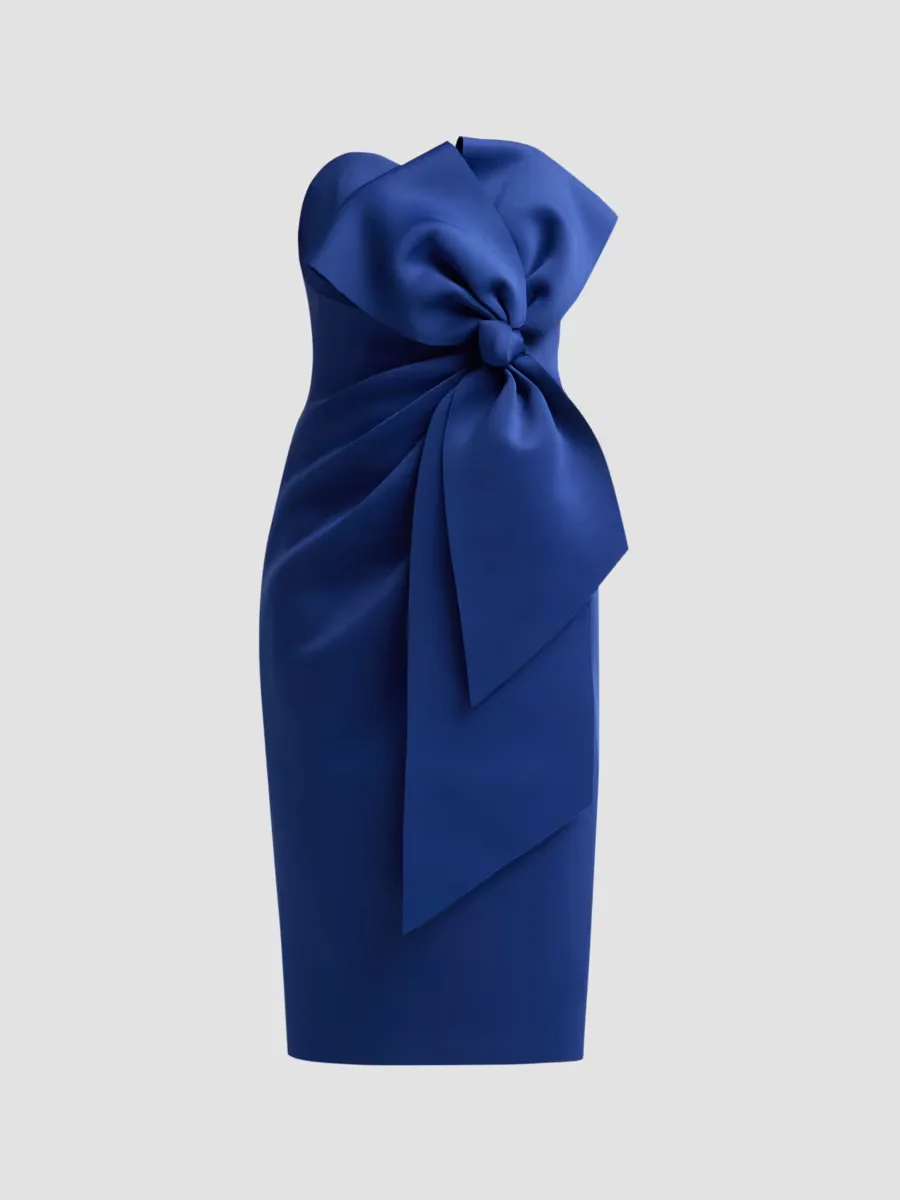 Sculpted Bow Cocktail Dress by Badgley Mischka