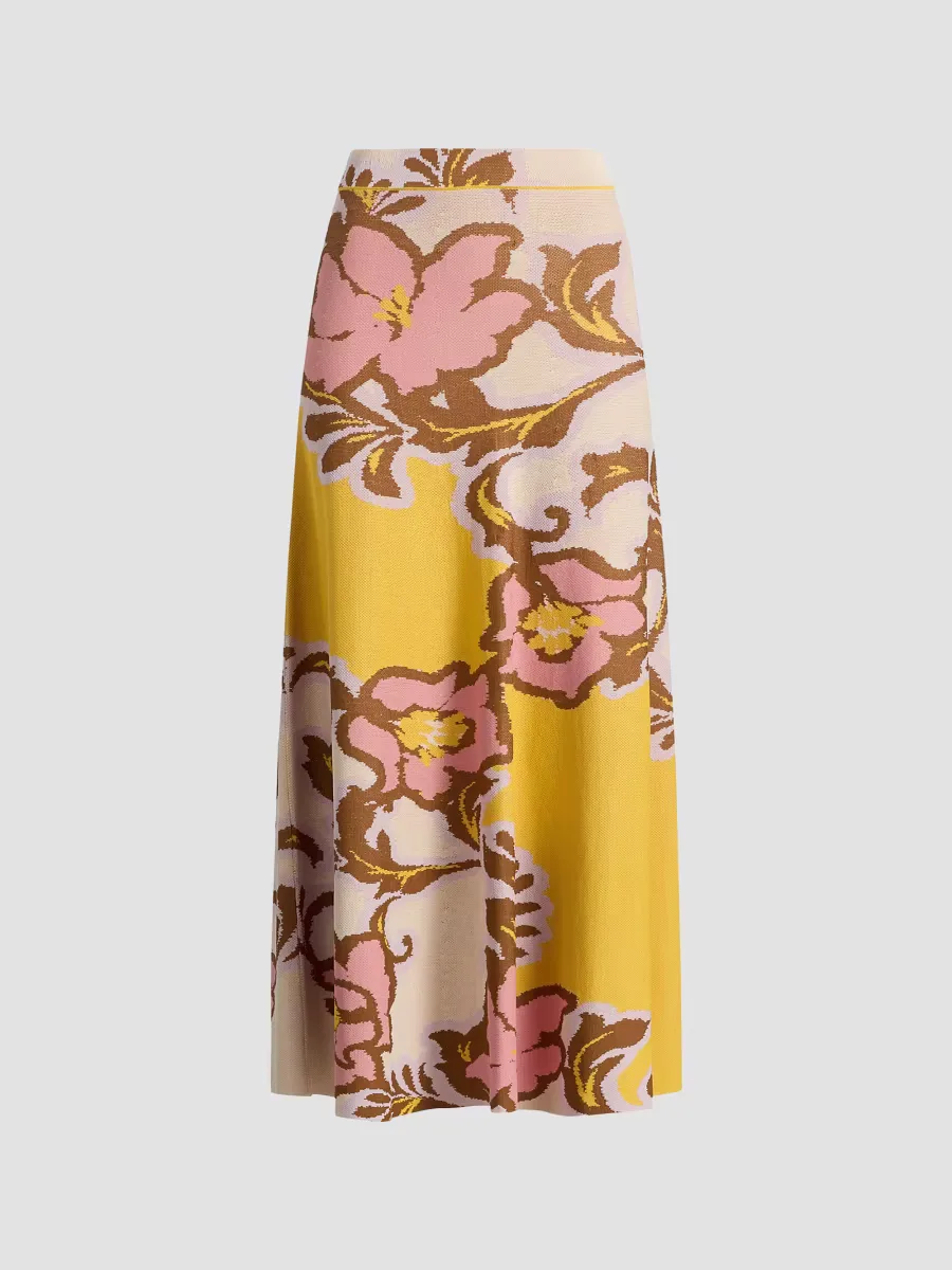 Karma Floral Knit Maxi Skirt by Misa