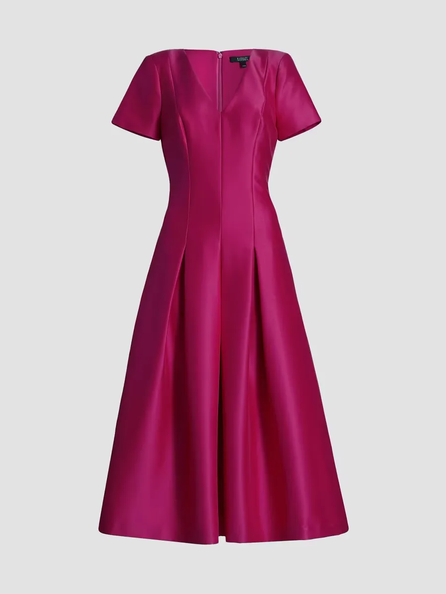 Satin Cocktail Midi-Dress by Badgley Mischka