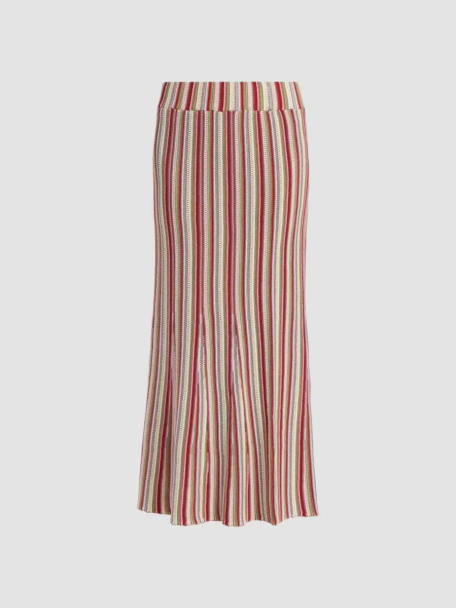 Nari Striped Cotton Maxi Skirt by Rails