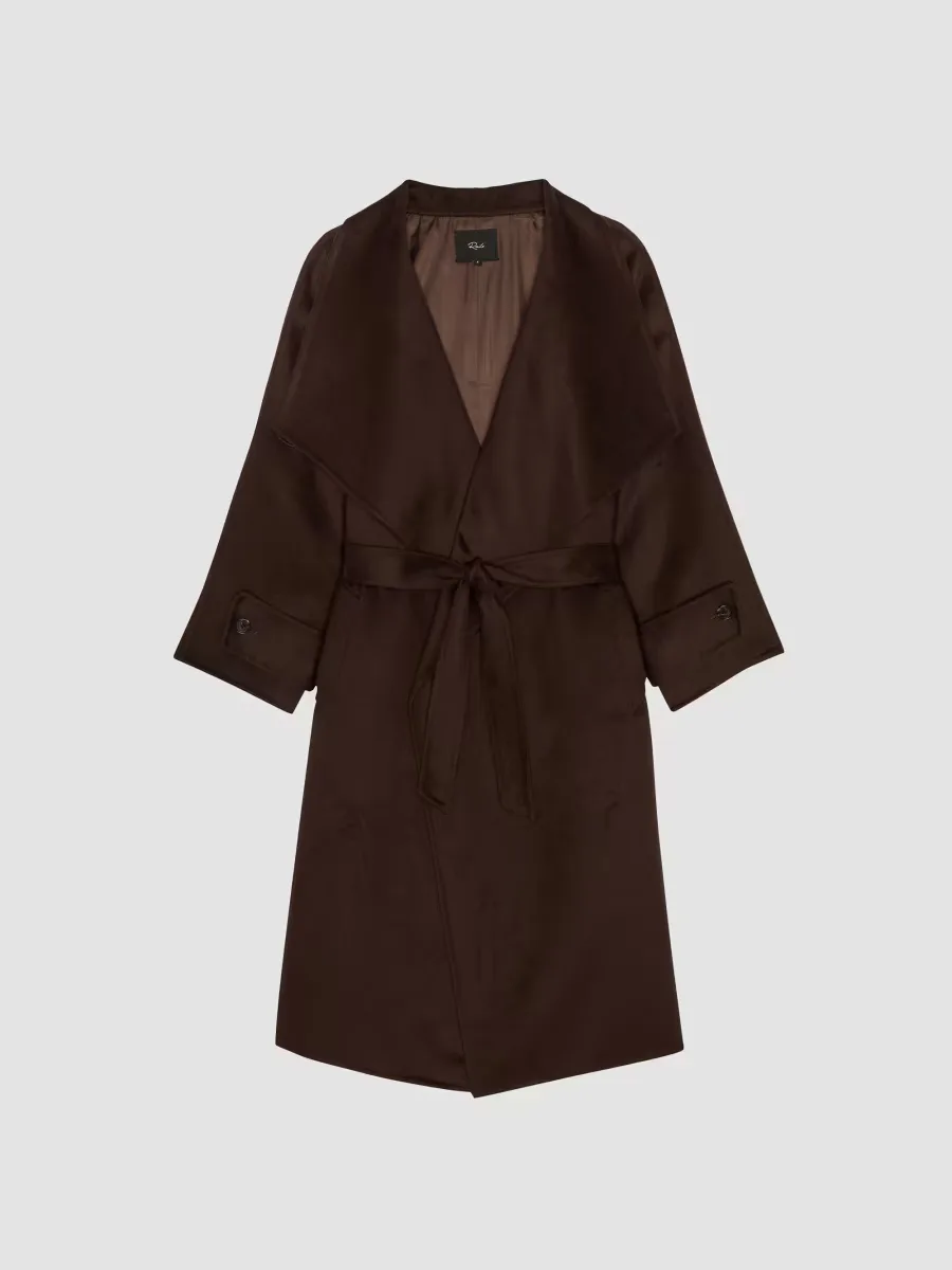 Celeste Belted Wool-Blend Coat by Rails